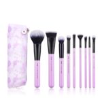 Pansy Purple (9Pcs) Essential Makeup Brush Set with Storage Bag T320